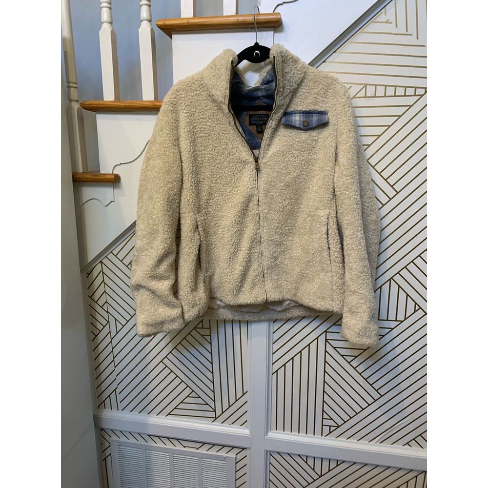Pendleton Womens Wool Sherpa Zip Up Jacket